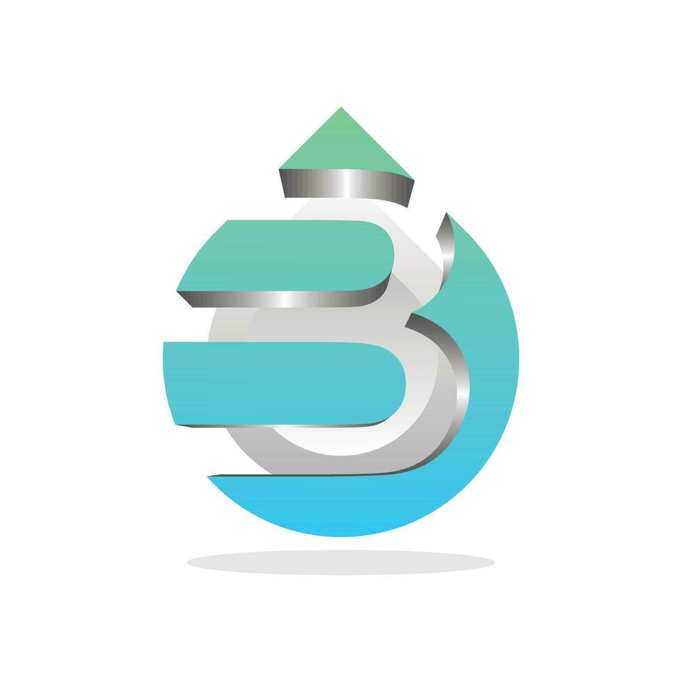 Letter B with Drop Water logo design, water drop and clean environment symbol, logotype element for template vector