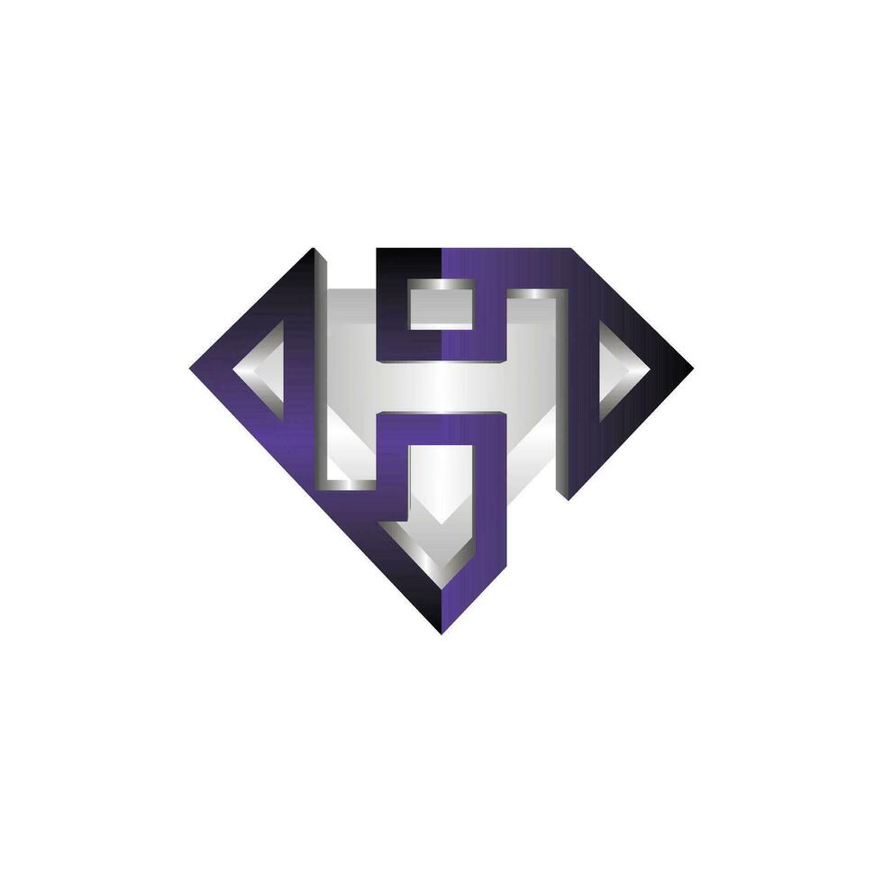 letter H diamond logo elegant design, diamond icon template, suitable for your company vector