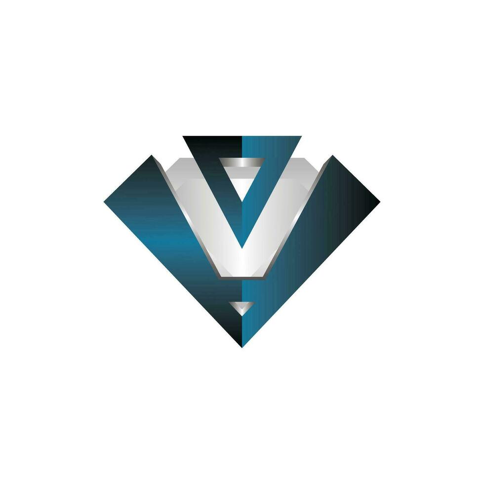 letter V diamond logo elegant design, diamond icon template, suitable for your company vector