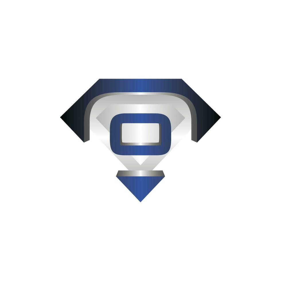 letter O diamond logo elegant design, diamond icon template, suitable for your company vector
