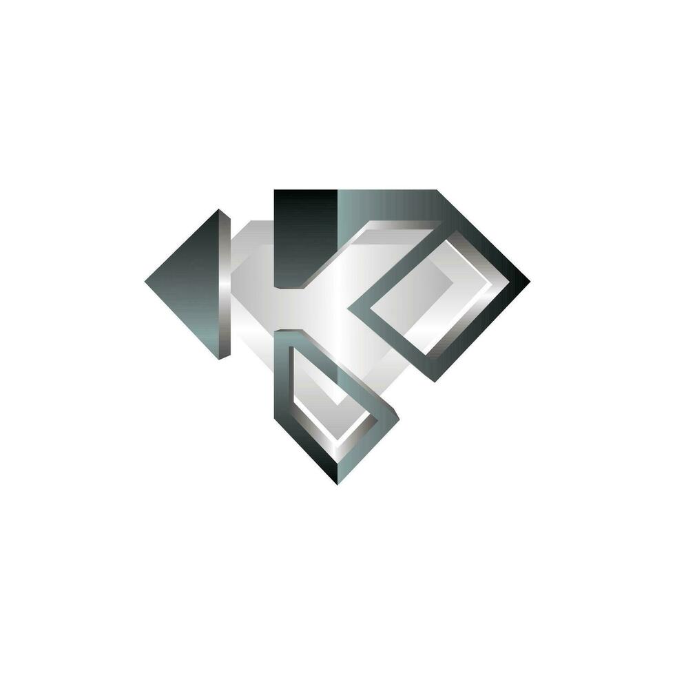 letter K diamond logo elegant design, diamond icon template, suitable for your company vector