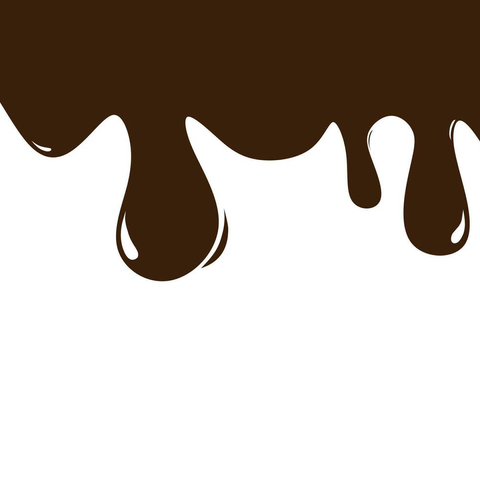 Chocolate drip melted for baked bread vector eps format