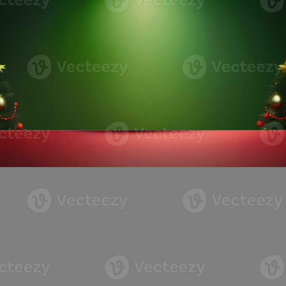 christmas-red-texture-and-podium-on-and-golden-balls-green-tree-golden-podium-three--small-podium on december photo