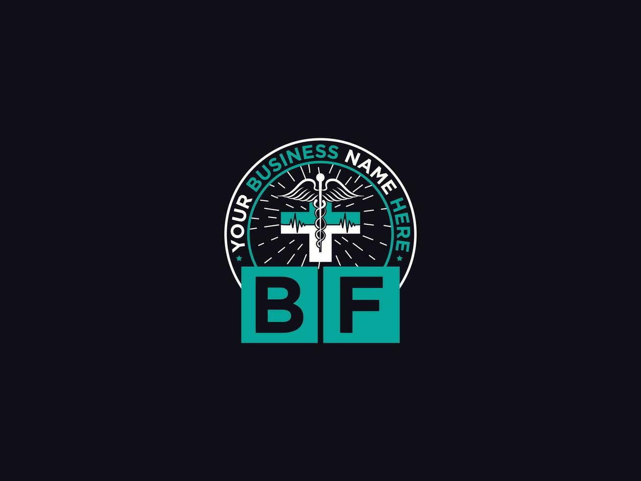 Modern Bf Medical logo, Initial Doctors BF Logo Letter For Clinic vector