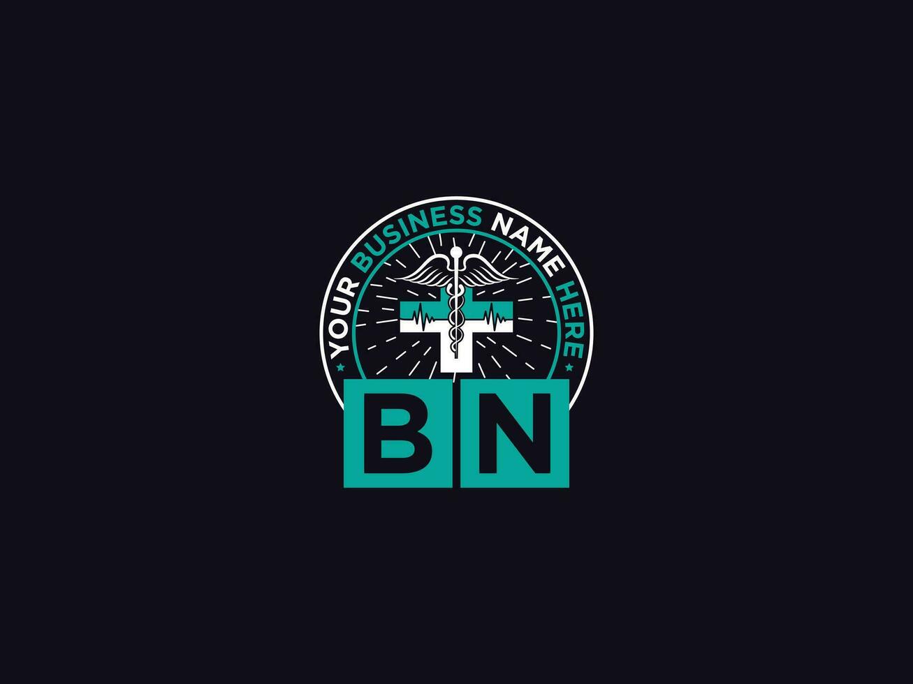 Modern Bn Medical logo, Initial Doctors BN Logo Letter For Clinic vector