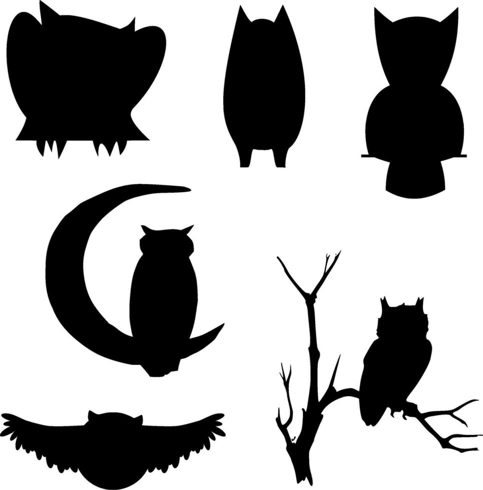 Owl Silhouette Vector on white background