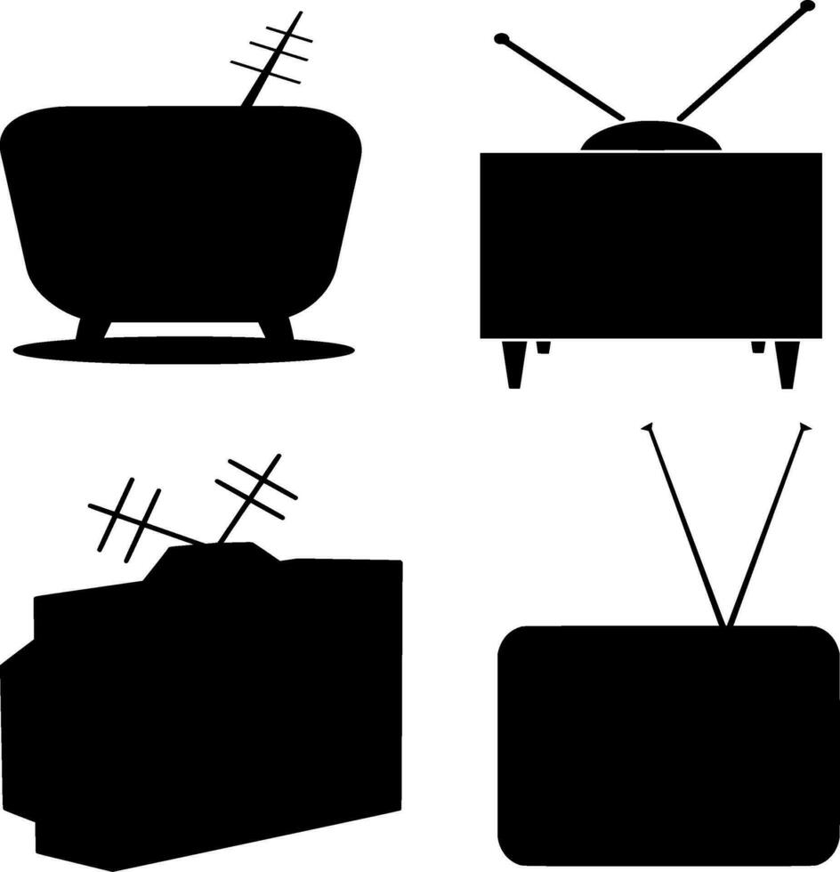 televisión silueta vector en blanco antecedentes