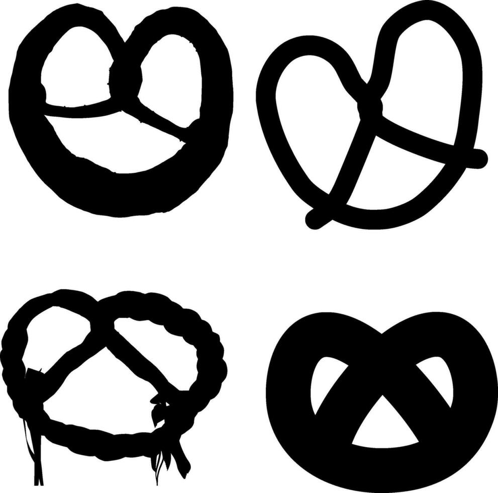 Pretzels Silhouette Vector on white background