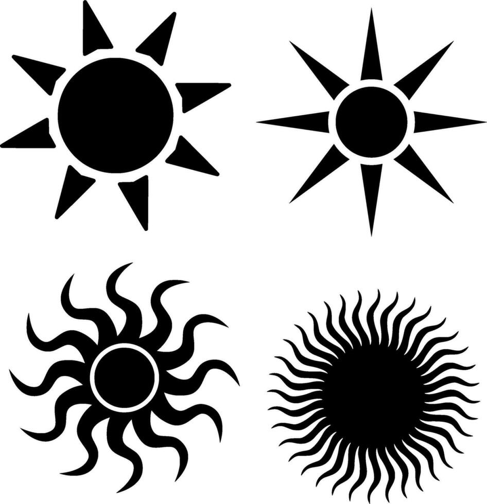 Sun Silhouette Vector on white background
