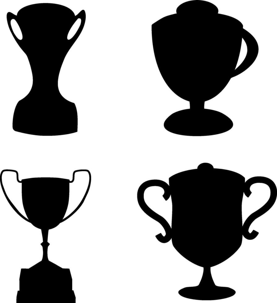 Trophy Silhouette Vector on white background