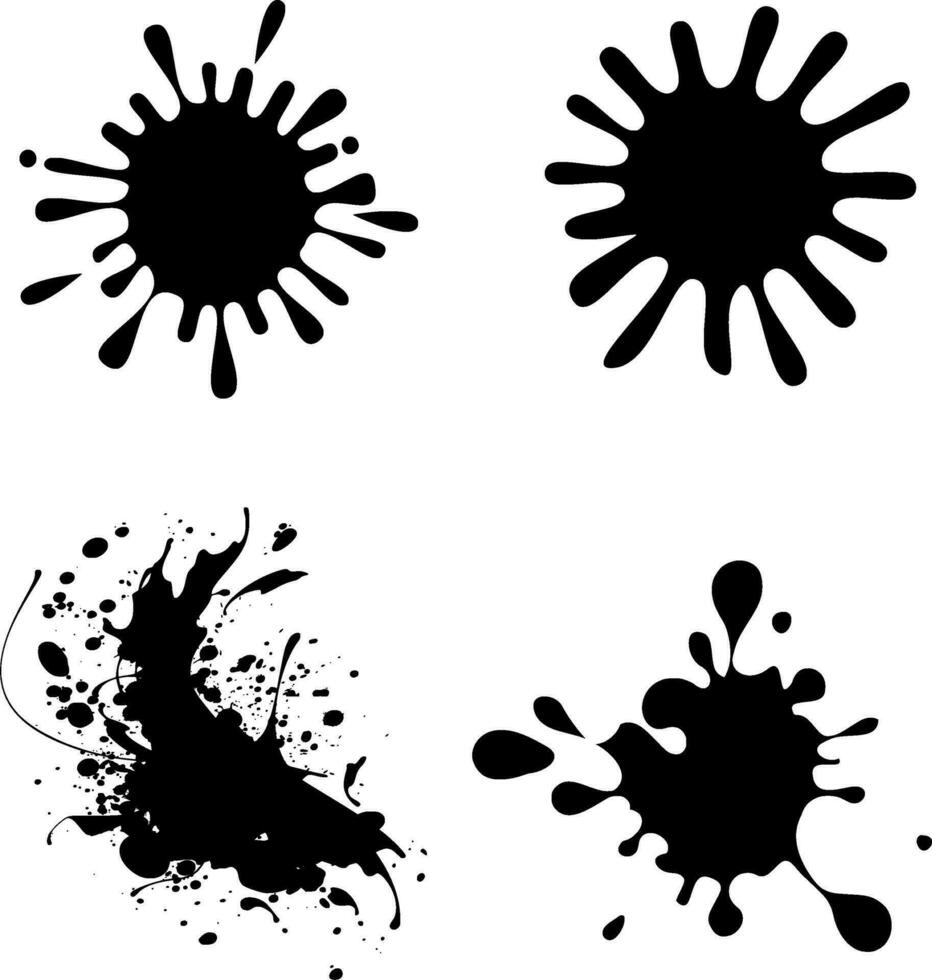 Ink Silhouette Vector on white background