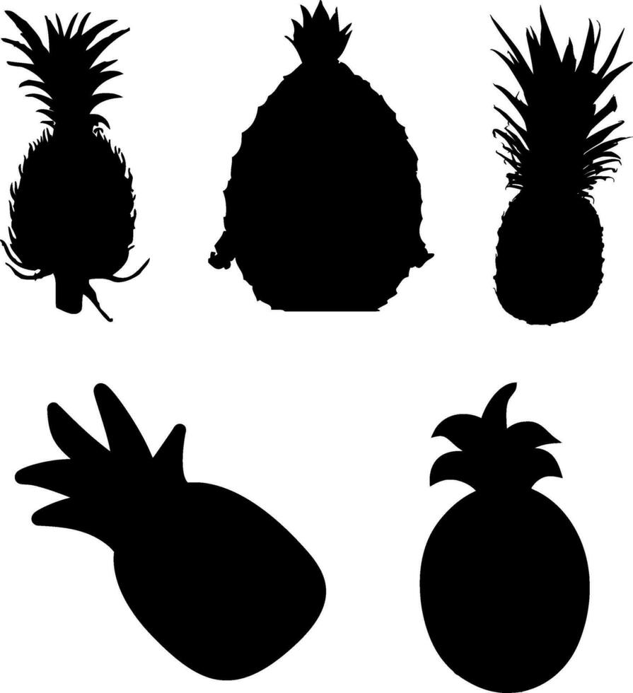 Pineapple Silhouette Vector on white background