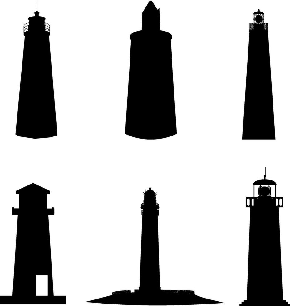 Lighthouse Silhouette Vector on white background