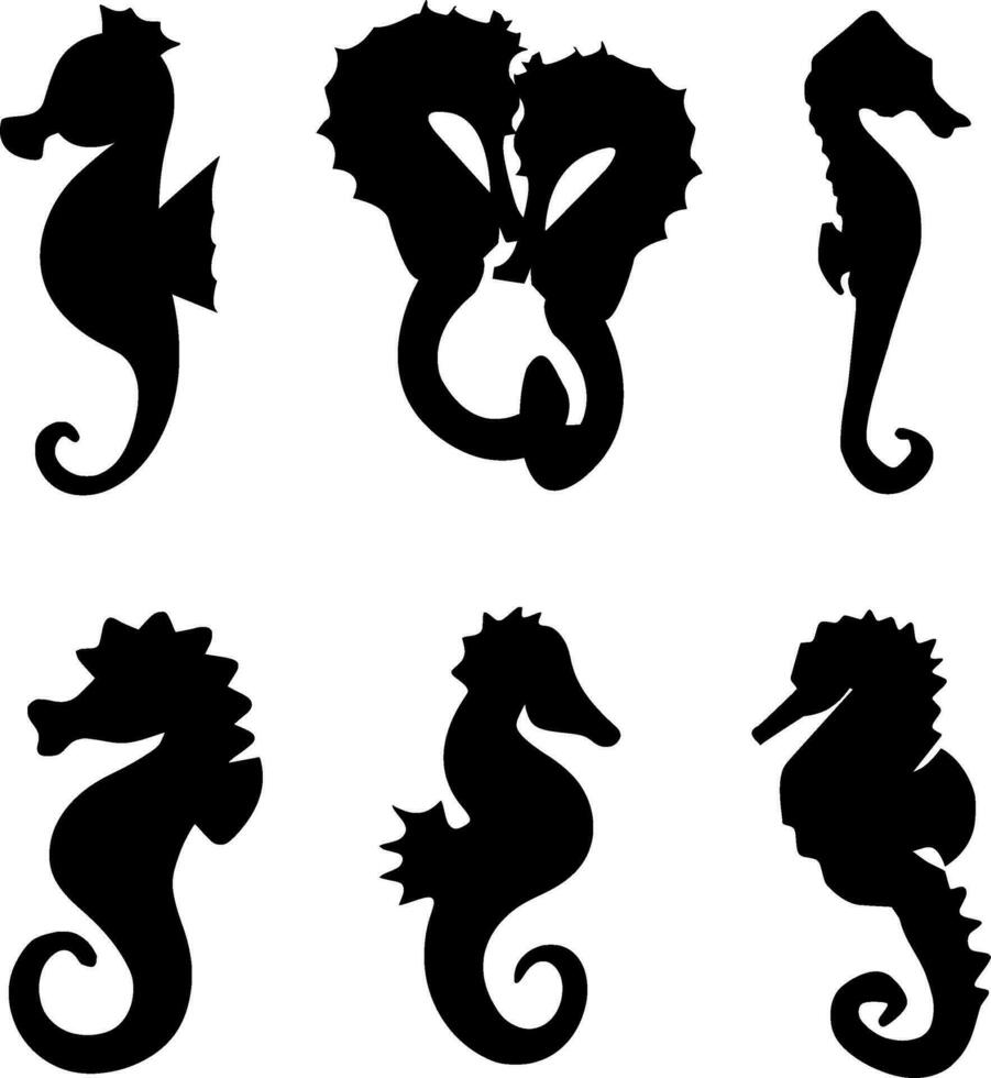 Seahorse Silhouette Vector on white background