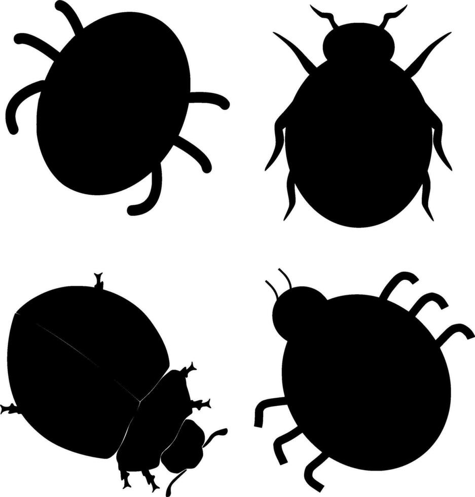 Ladybug Silhouette Vector on white background