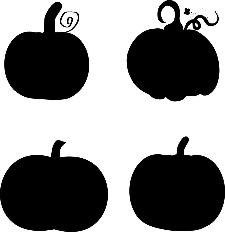 Pumpkin Silhouette Vector on white background