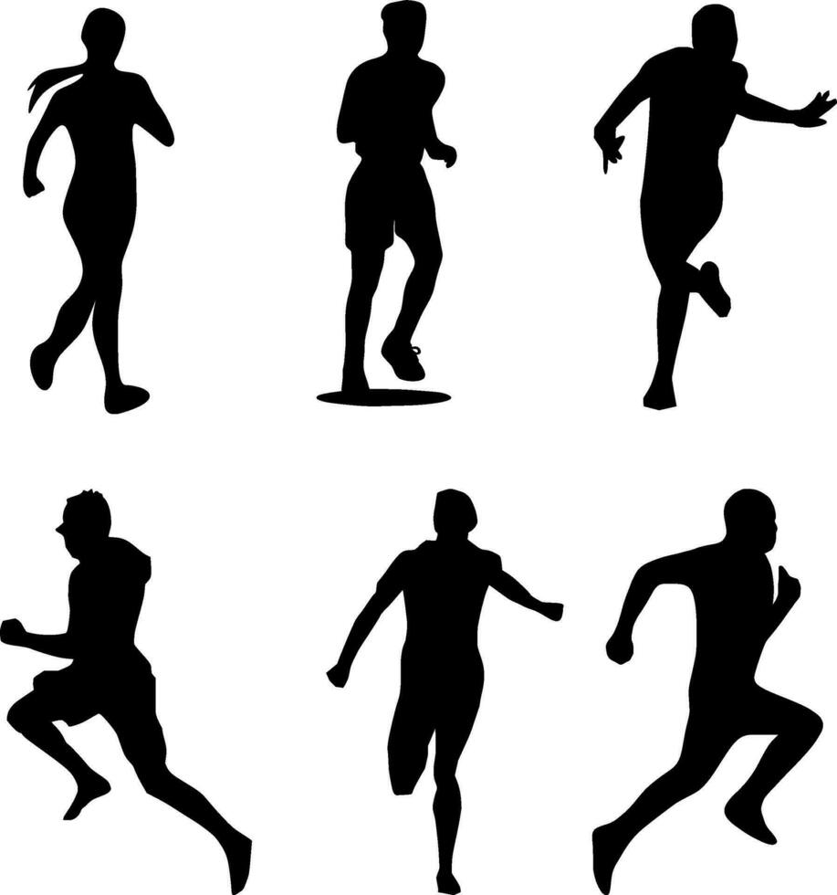 Runner Silhouette Vector on white background