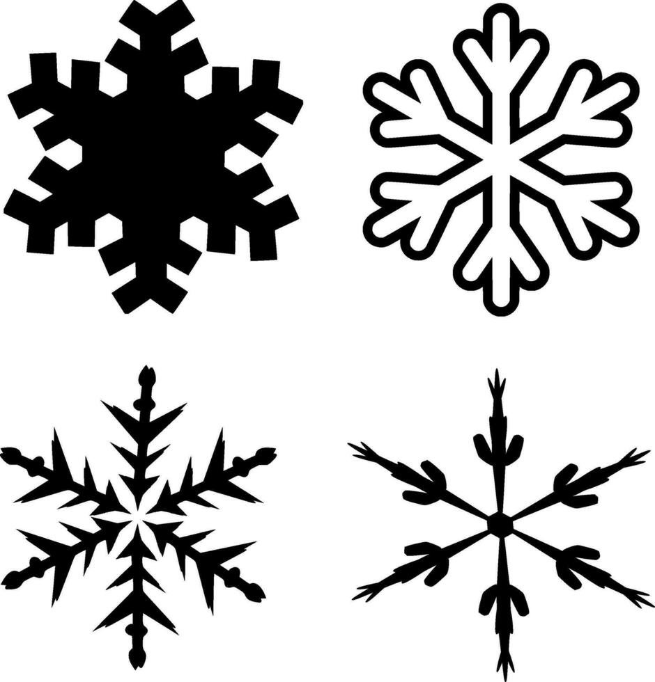 Snowflake Silhouette Vector on white background