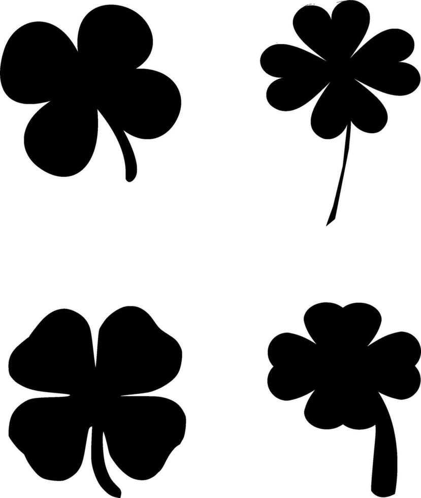 Shamrock Silhouette Vector on white background
