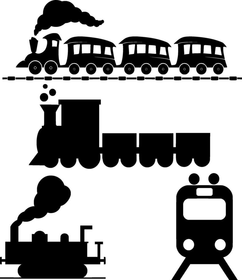 Train Silhouette Vector on white background