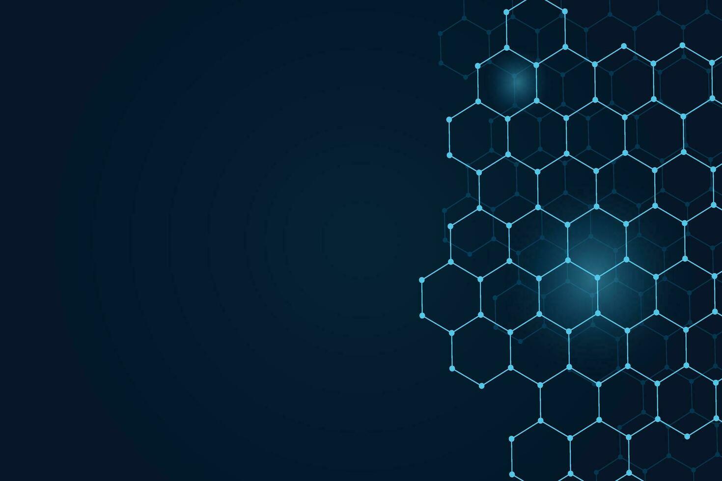 abstract blue background tech with hexagons vector