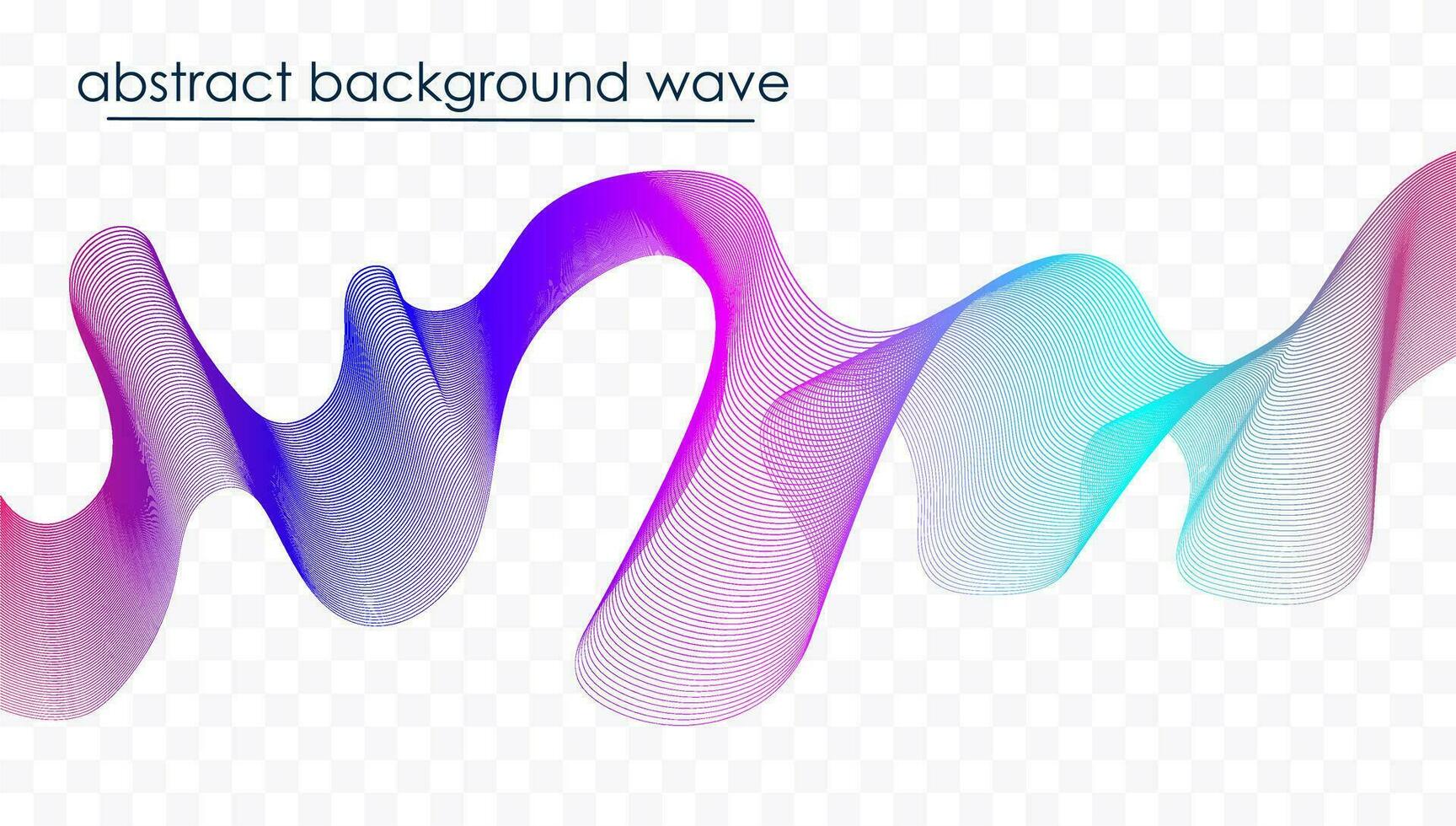 Abstract wave element for design. Digital frequency track equalizer. Stylized line art background. Vector illustration. Wave with dots created using blend tool. Curved wavy line, smooth stripe