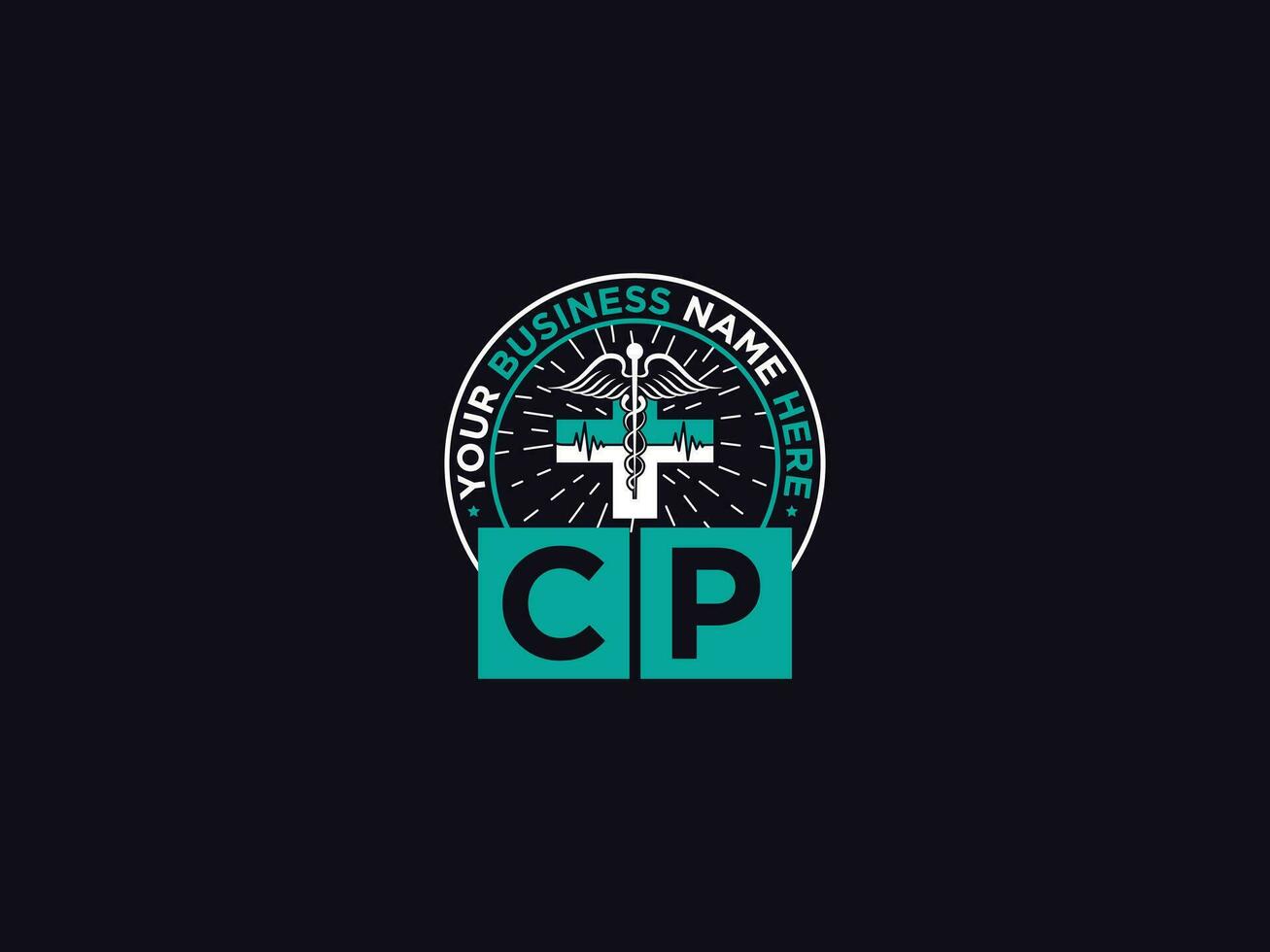 moderno Escuchó cp logo icono, minimalista cp médico letra icono para usted vector