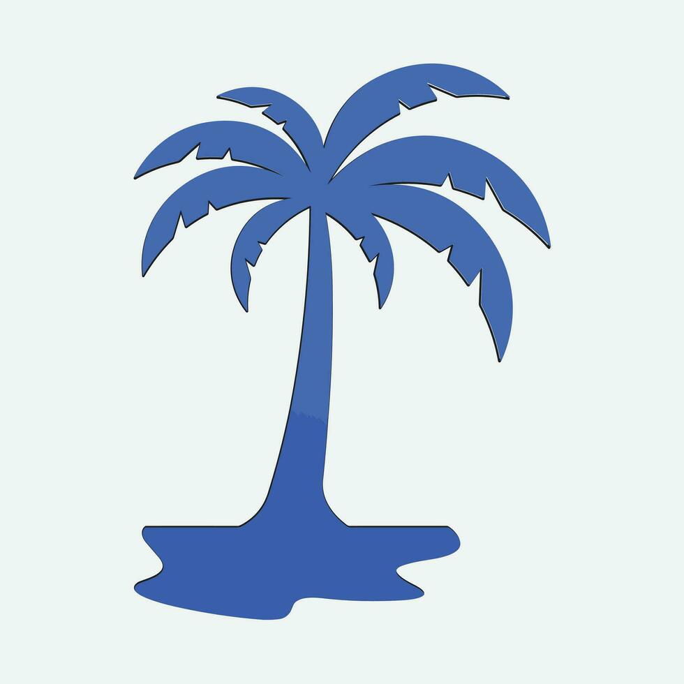 Palm tree silhouette icon. simple flat vector illustration