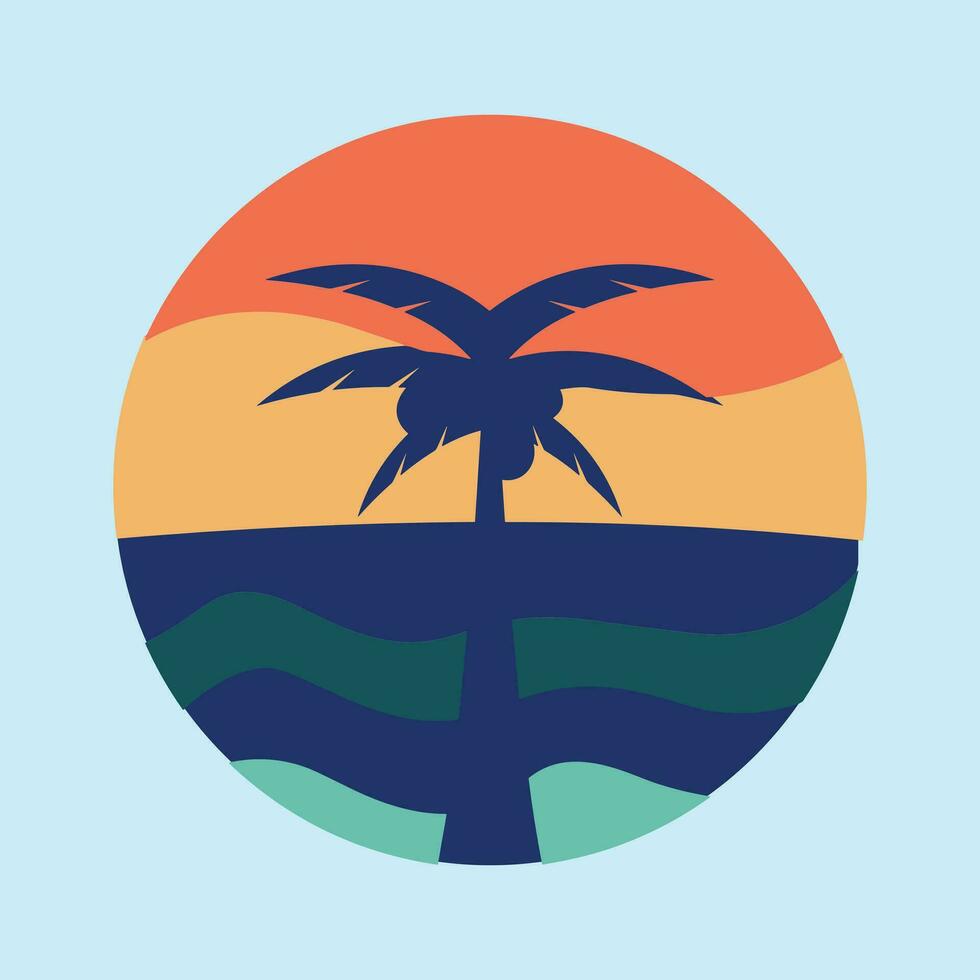 Palm tree silhouette icon. simple flat vector illustration