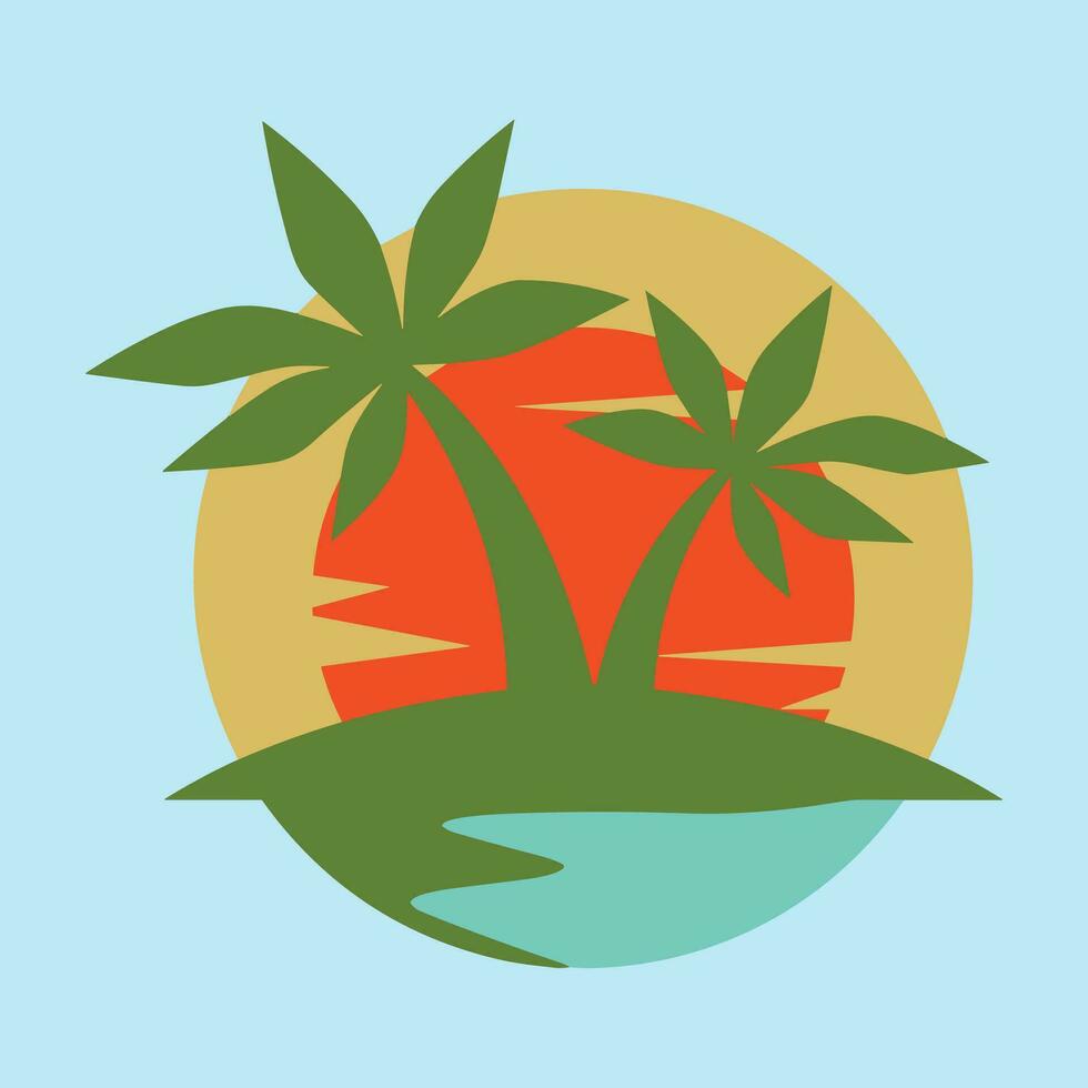 Palm tree silhouette icon. simple flat vector illustration