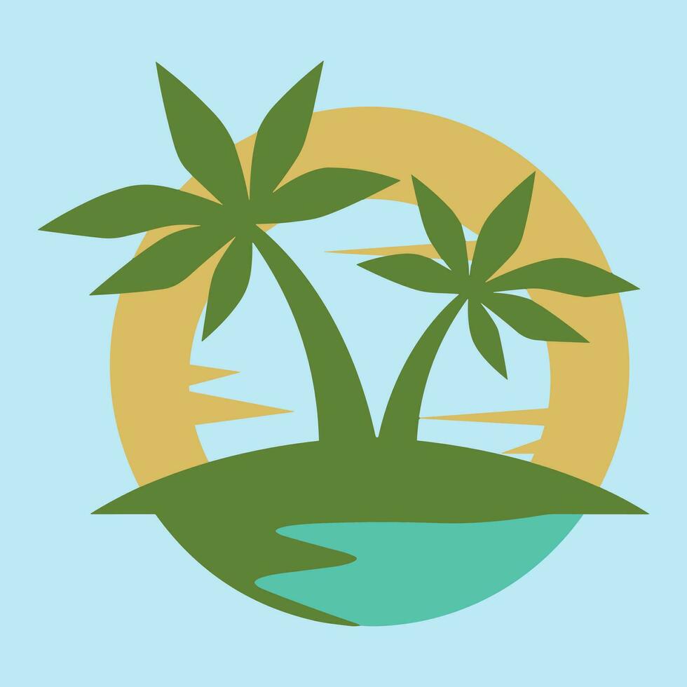 Palm tree silhouette icon. simple flat vector illustration