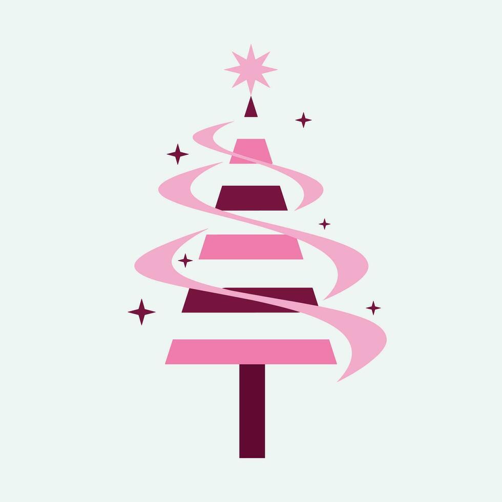 Navidad árboles, pinos para saludo tarjeta, invitación, bandera, web. nuevo años y Navidad tradicional símbolo árbol con guirnaldas, ligero bulbo, estrella. invierno día festivo. íconos colección vector