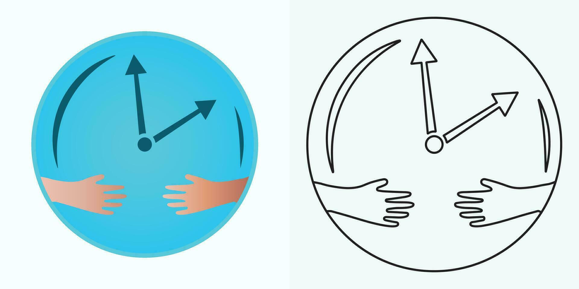 new style Analog clock flat vector icon. Symbol of time management, chronometer with hour, minute, and second arrow. Simple illustration isolated on a white background.