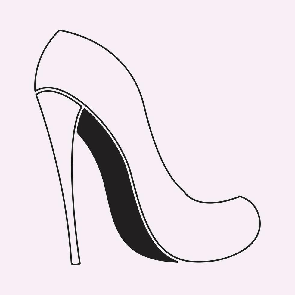 alto tacones contorno estilo vector diseño elemento, zapatillas negro línea icono. pictograma para web página, móvil aplicación, promoción. ui ux gui diseño elemento. editable ataque. ilustración