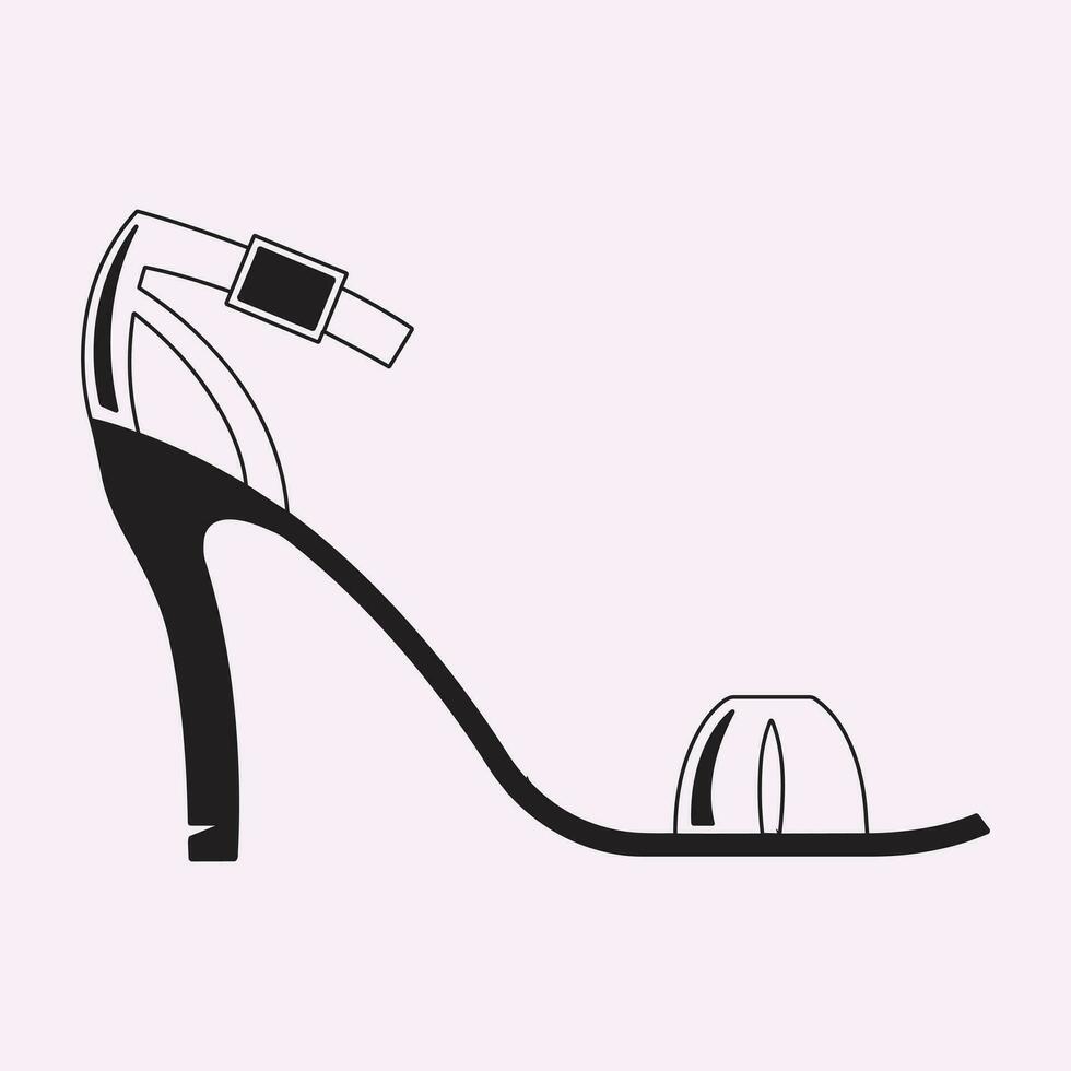accessory, background, black, elegance, elegant, fashion, female, foot, footwear, girl, glamour, heel, high, icon, illustration, isolated, lady, line, outline, shoe, style, symbol, vector, white vector