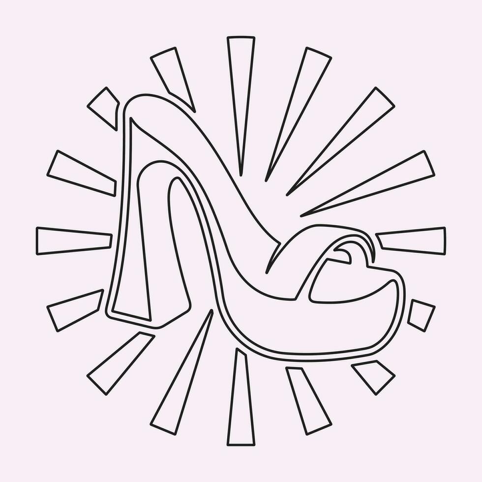 high heels Outline style vector design element, Pumps black line icon. Pictogram for web page, mobile app, promo. UI UX GUI design element. Editable stroke. illustration