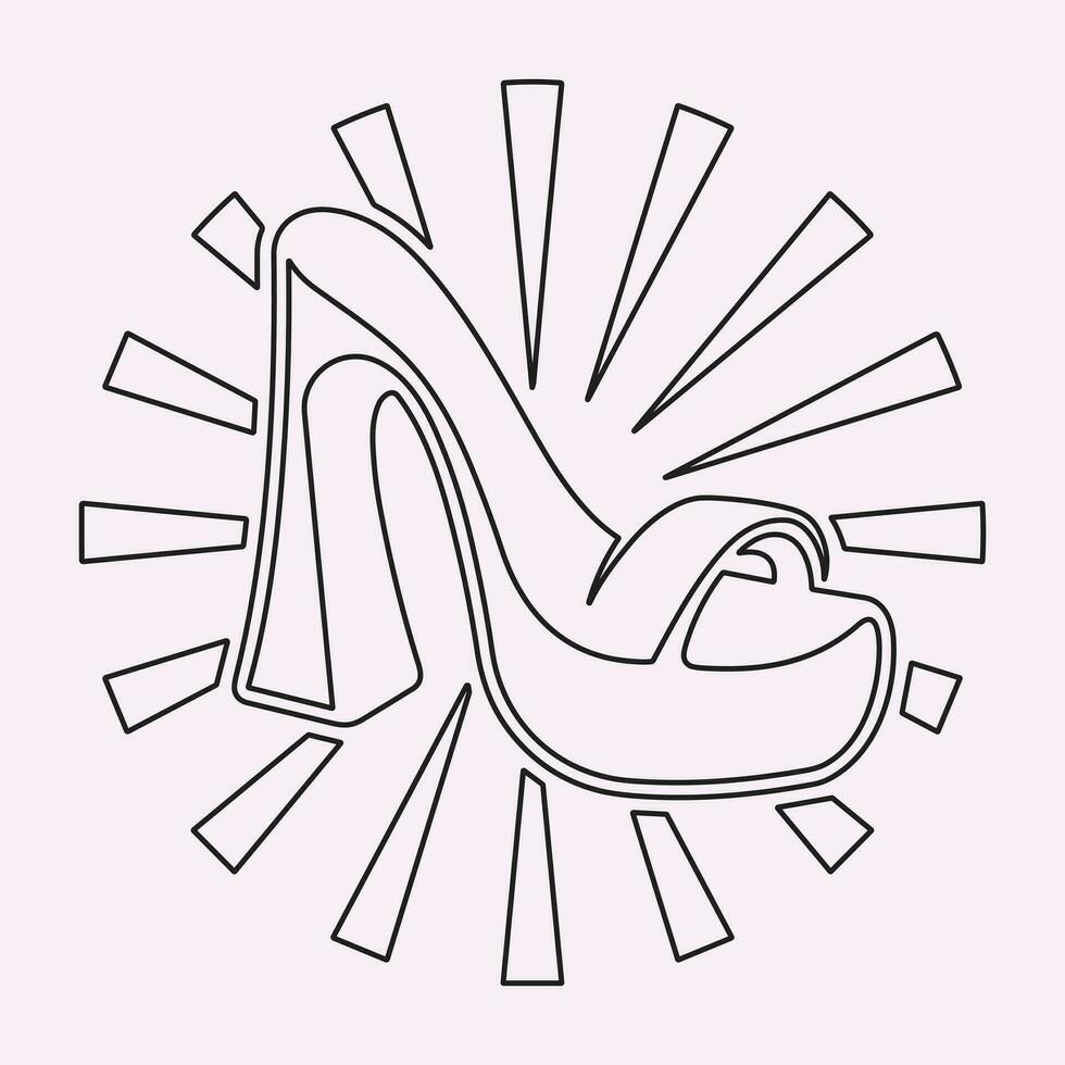 alto tacones contorno estilo vector diseño elemento, zapatillas negro línea icono. pictograma para web página, móvil aplicación, promoción. ui ux gui diseño elemento. editable ataque. ilustración