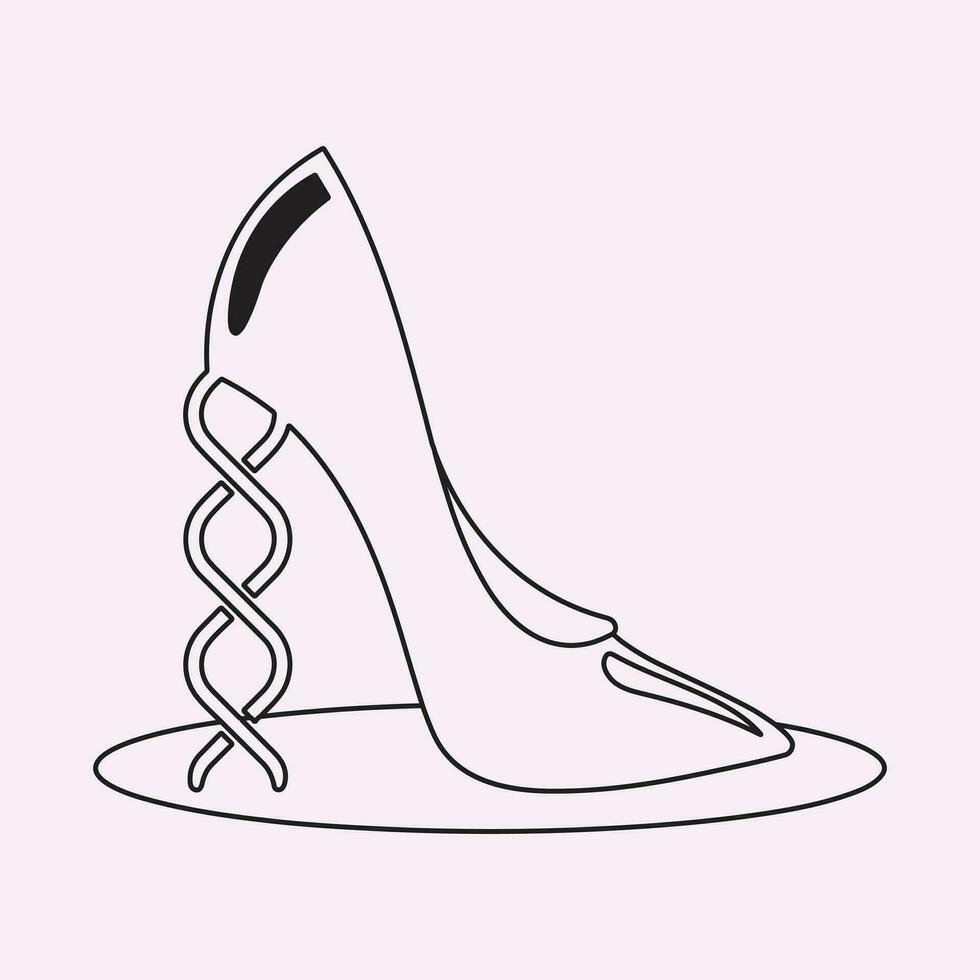 alto tacones contorno estilo vector diseño elemento, zapatillas negro línea icono. pictograma para web página, móvil aplicación, promoción. ui ux gui diseño elemento. editable ataque. ilustración