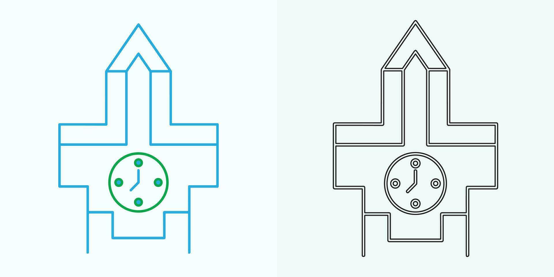 new style Analog clock flat vector icon. Symbol of time management, chronometer with hour, minute, and second arrow. Simple illustration isolated on a white background.
