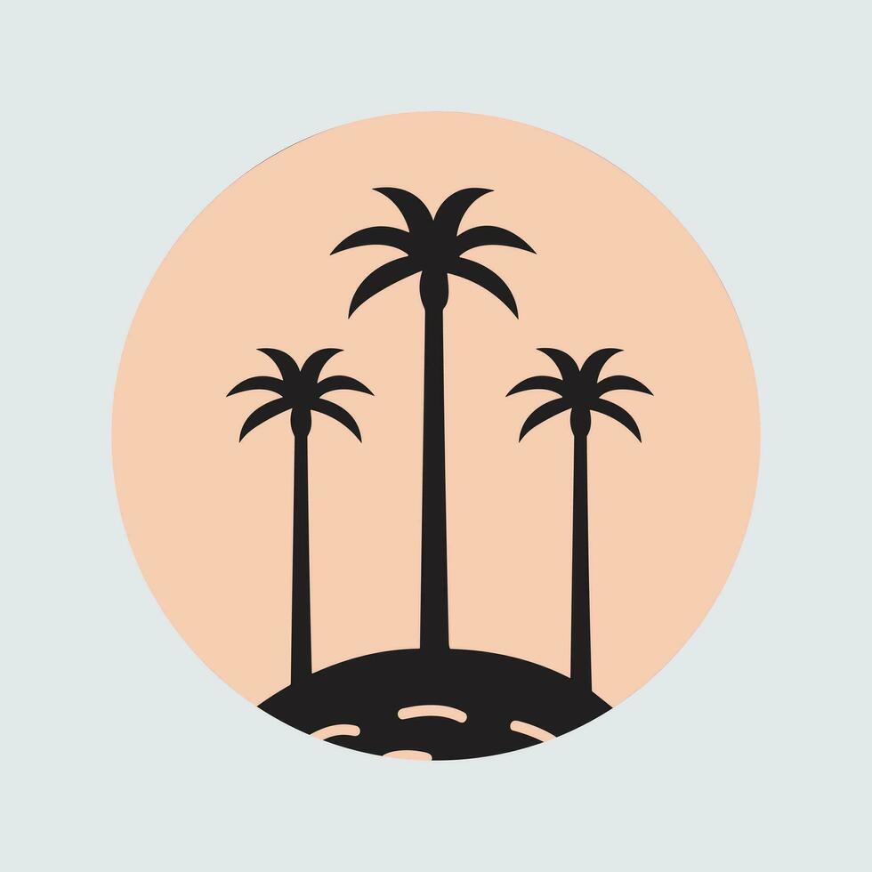 Palm tree silhouette icon. simple flat vector illustration