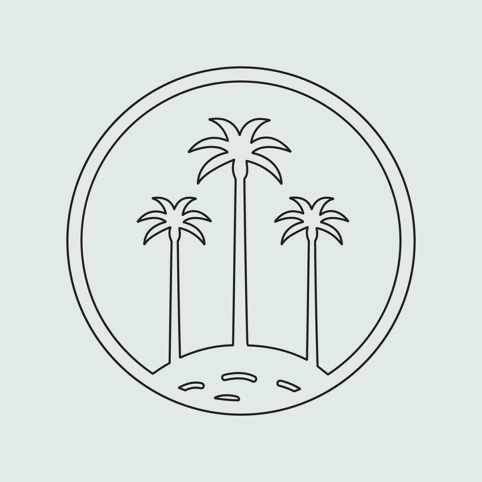 Isolated black and white color trees in lineart style set, forest, park and garden tree flat signs collection vector