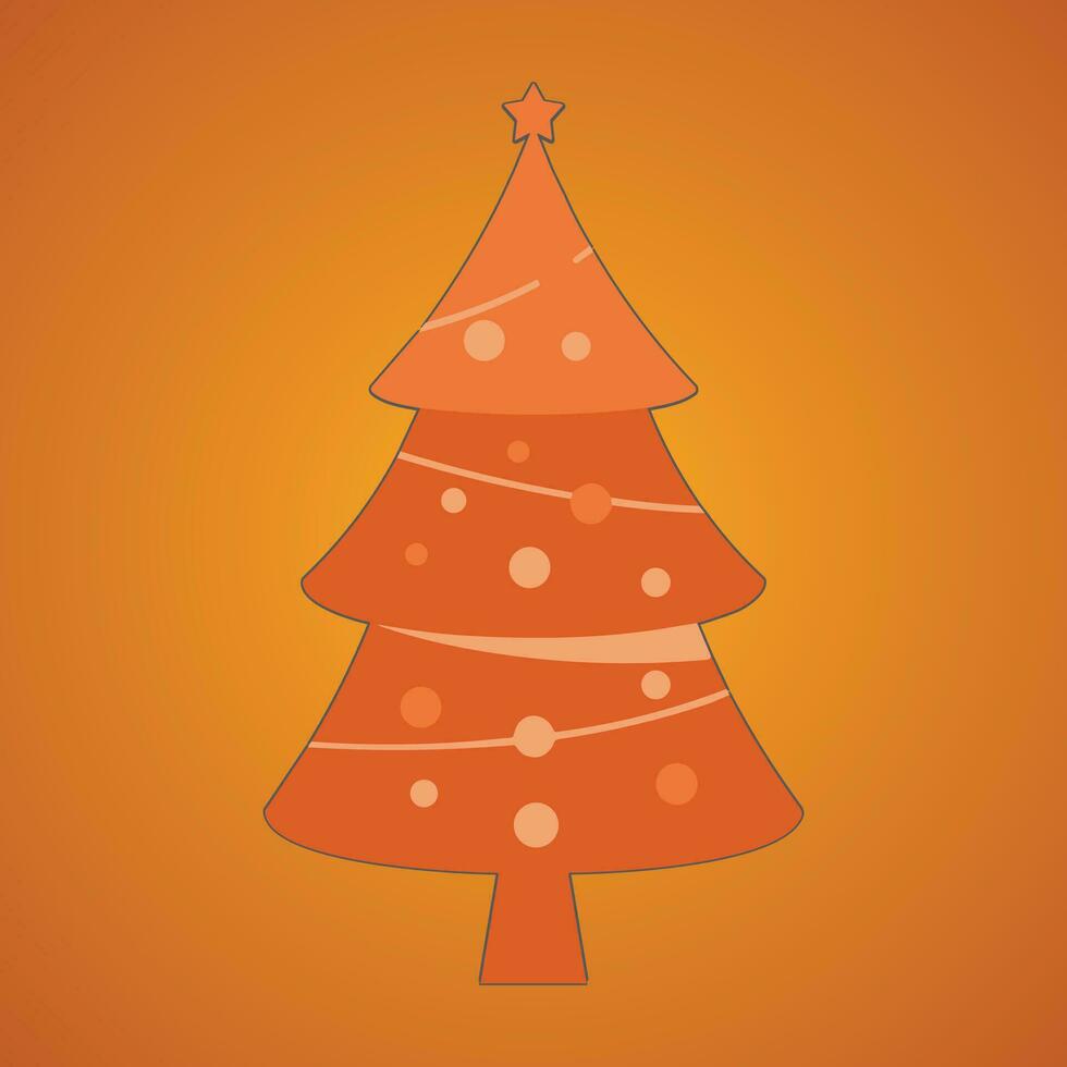 Christmas trees, pines for greeting card, invitation,banner, web. New Years and xmas traditional symbol tree with garlands, light bulb, star. Winter holiday. Icons collection vector