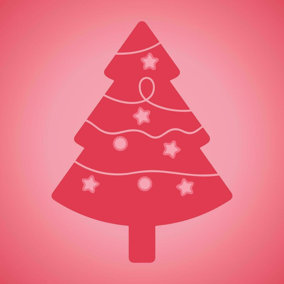 Christmas trees, pines for greeting card, invitation,banner, web. New Years and xmas traditional symbol tree with garlands, light bulb, star. Winter holiday. Icons collection vector