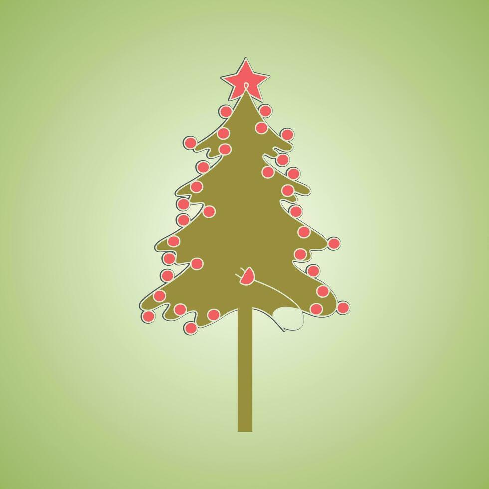 Navidad árboles, pinos para saludo tarjeta, invitación, pancarta, web. nuevo años y Navidad tradicional símbolo árbol con guirnaldas, ligero bulbo, estrella. invierno día festivo. íconos colección vector