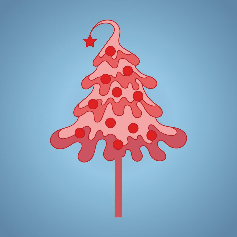 Christmas trees, pines for greeting card, invitation,banner, web. New Years and xmas traditional symbol tree with garlands, light bulb, star. Winter holiday. Icons collection vector