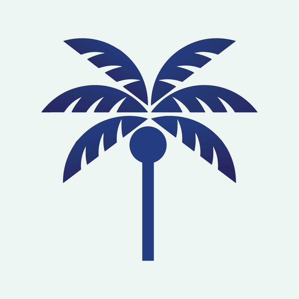 Palm tree silhouette icon. simple flat vector illustration