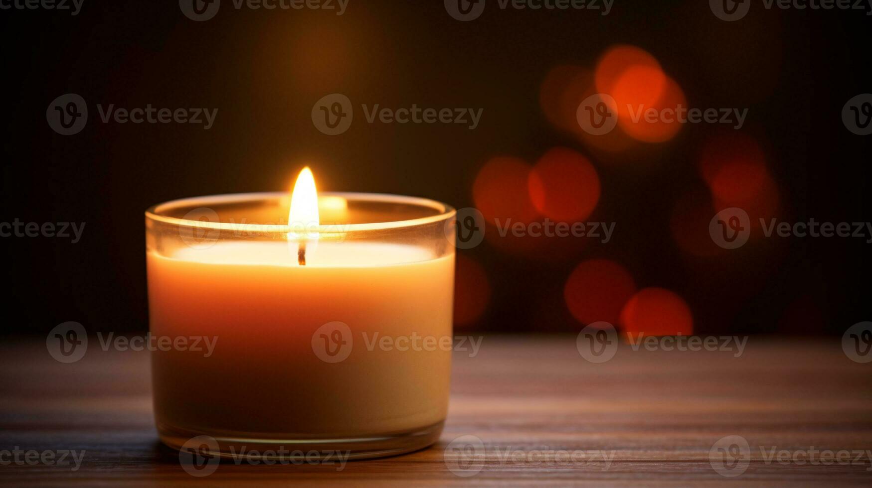 ai generative Close up of festive christmas candle with smooth bokeh background photo