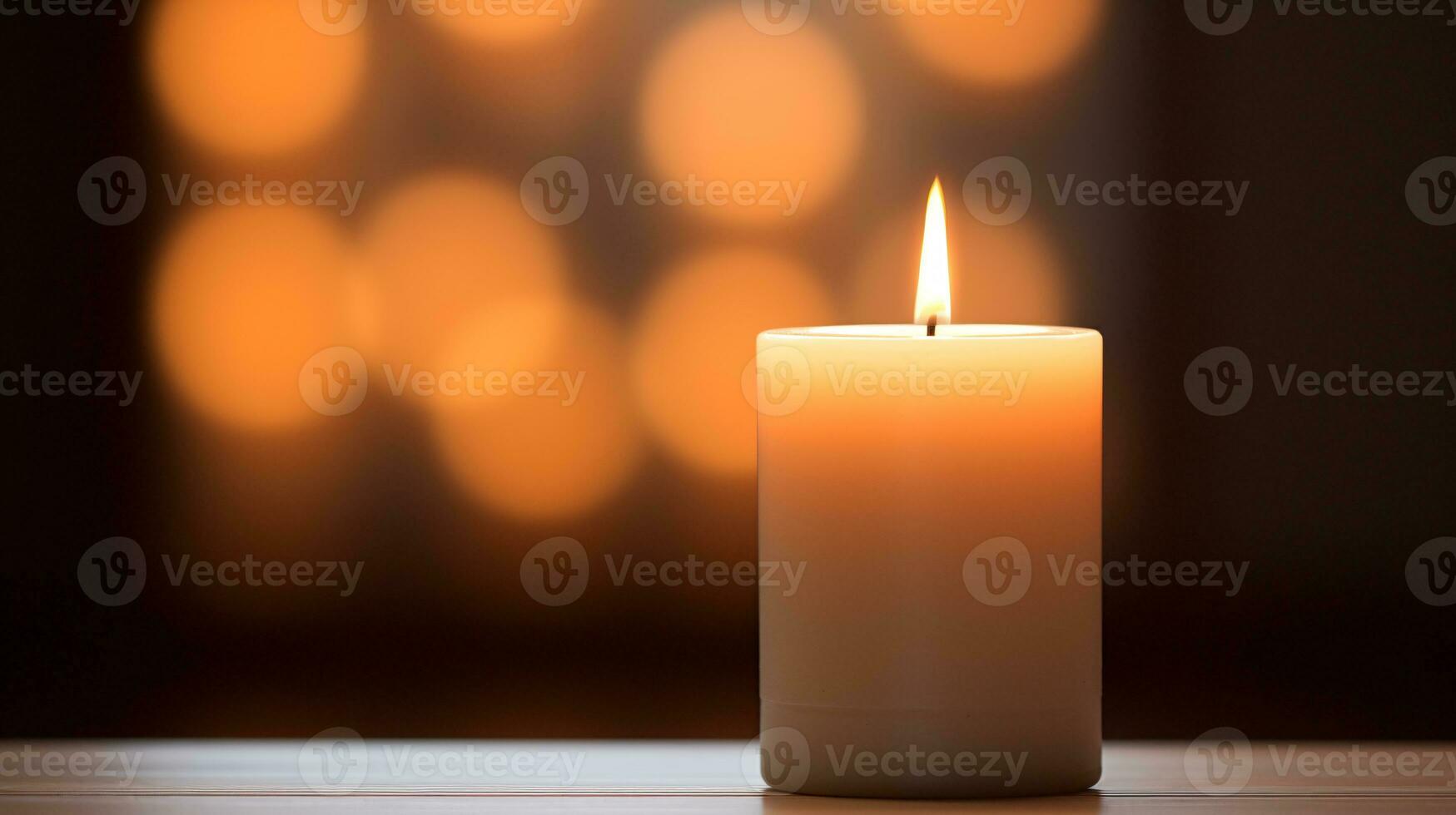 ai generative Close up of festive christmas candle with smooth bokeh background photo