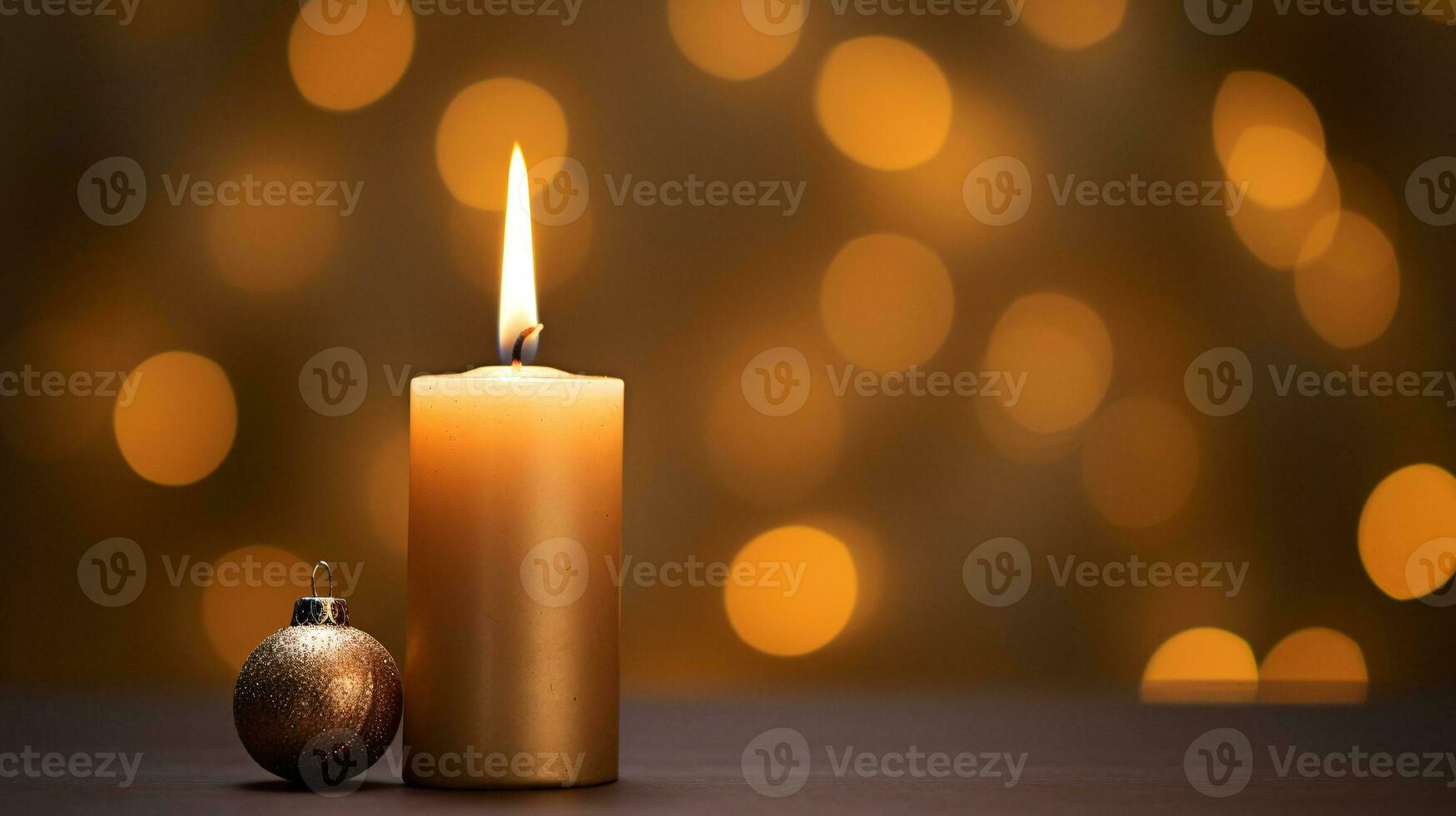 ai generative Close up of festive christmas candle with smooth bokeh background photo