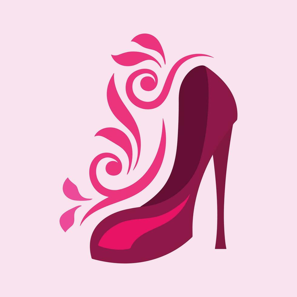 High heels shoes vector icon. filled flat sign for mobile concept and web design. Women shoe glyph icon. Symbol, logo illustration. Vector graphics,  with pink high heels